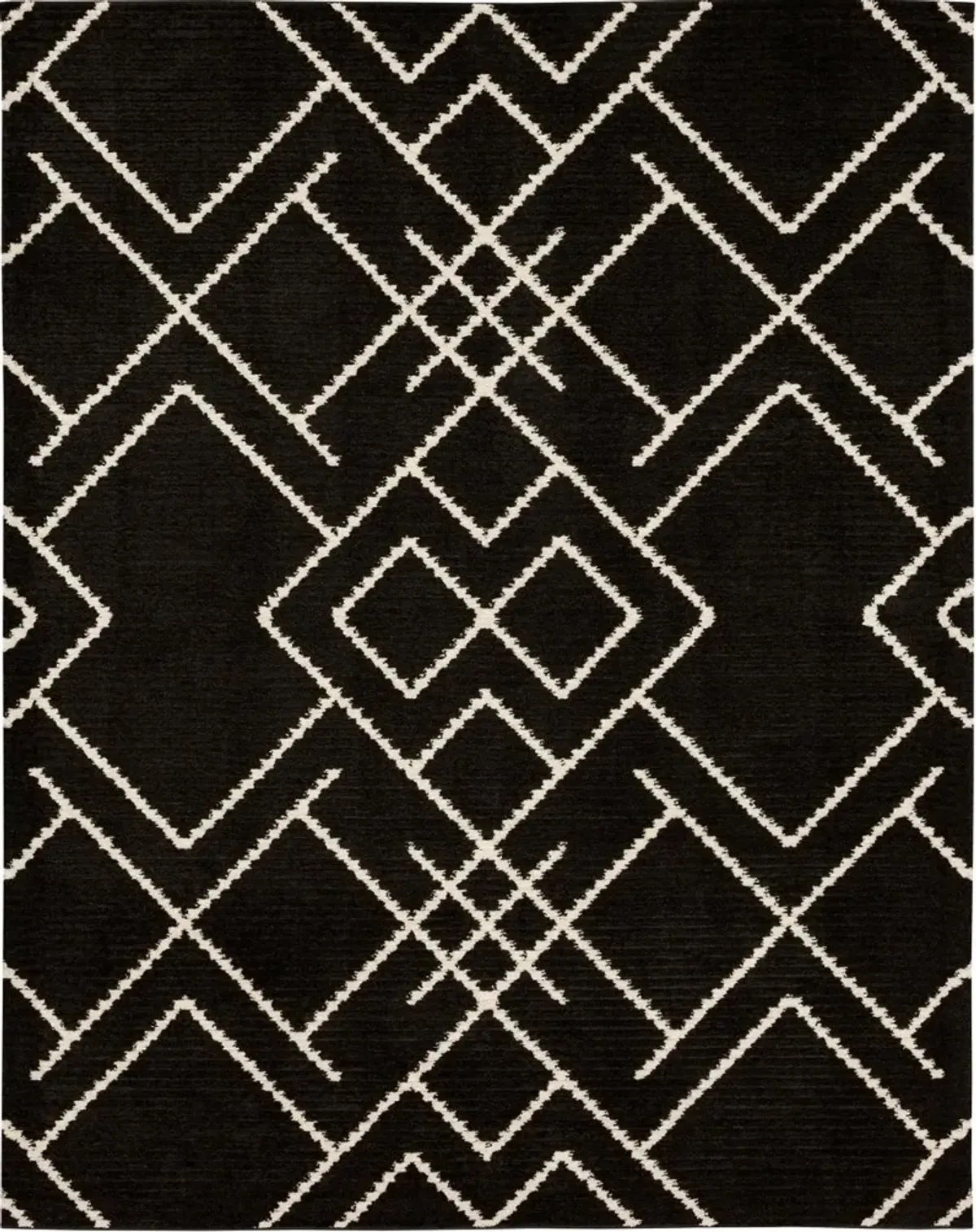 Traverse 5 x 8 Intersection Black Area Rug