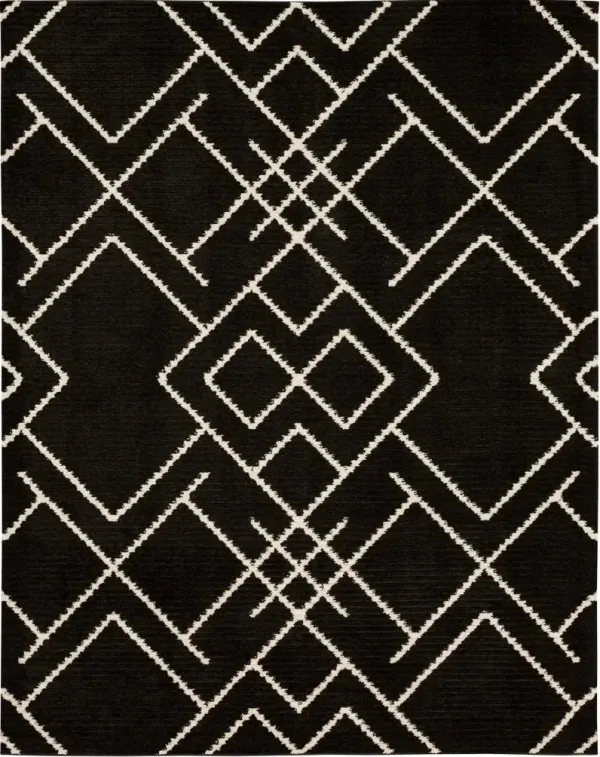 Traverse 5 x 8 Intersection Black Area Rug