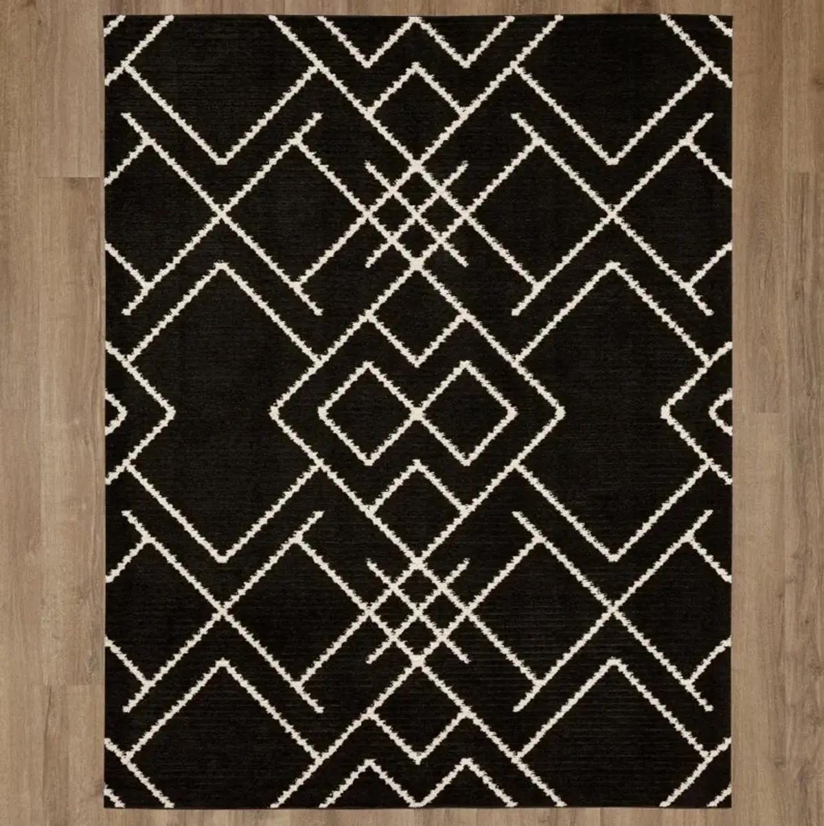 Traverse 8 x 10 Intersection Black Area Rug