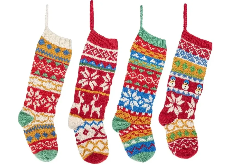 Knitted Happy Assorted Multicolor Stockings