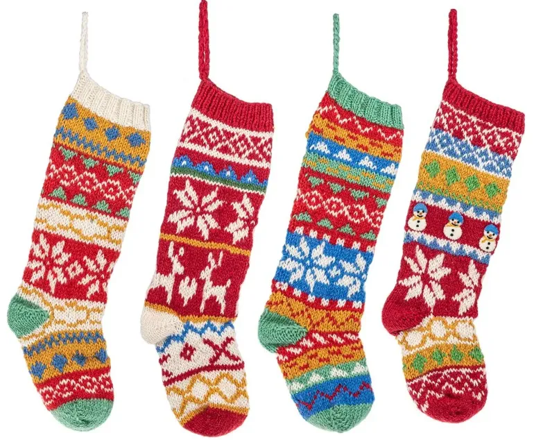 Knitted Happy Assorted Multicolor Stockings