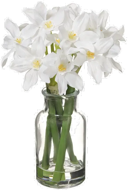 9 Inch Faux White Narcissus Arrangement