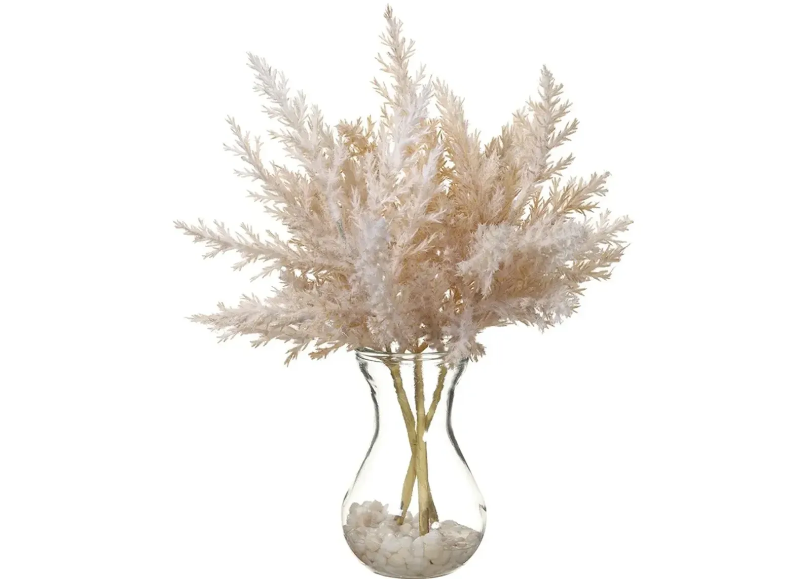 11 Inch Beige Pampas Grass Vase