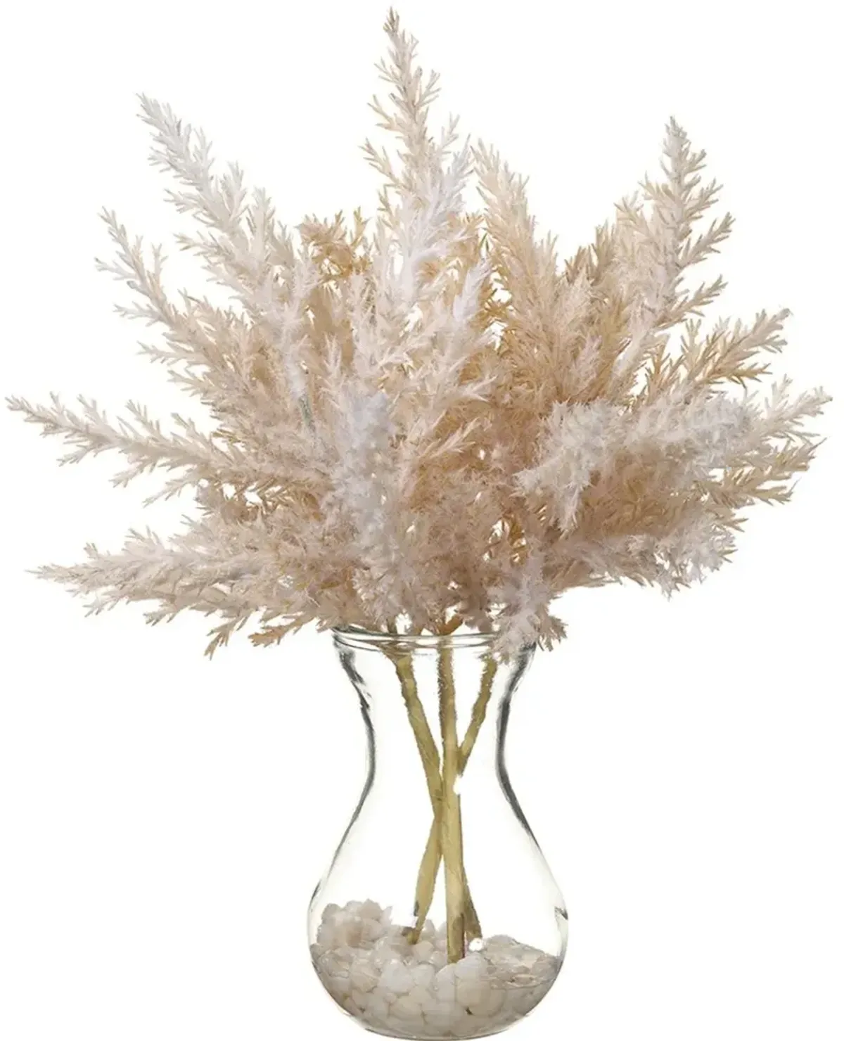 11 Inch Beige Pampas Grass Vase