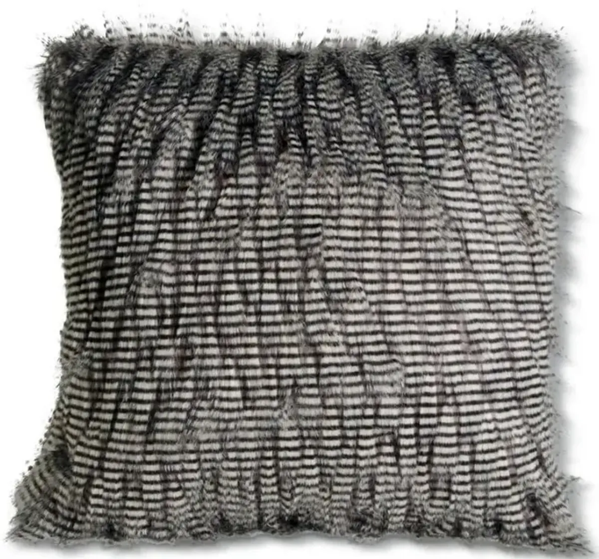Gray Faux Fur Accent Pillow