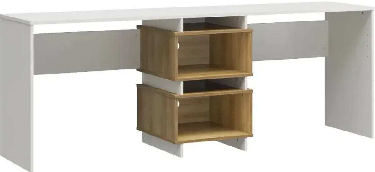 Nelson White & Natural Oak 2 Way Desk