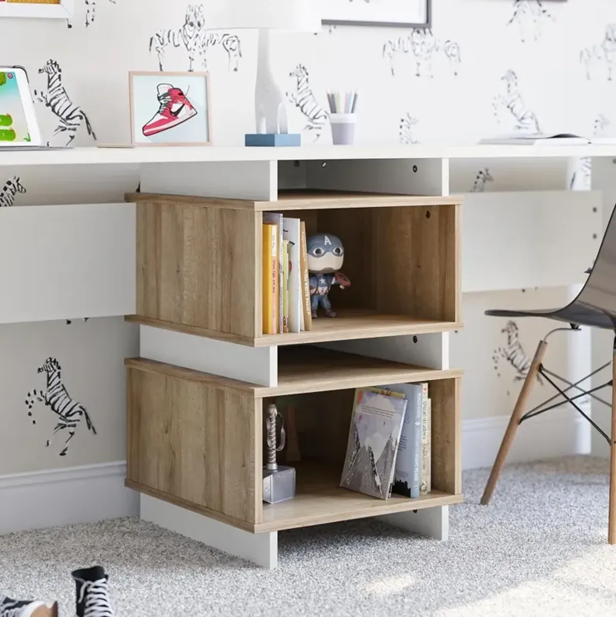 Nelson White & Natural Oak 2 Way Desk