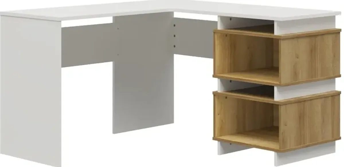 Nelson White & Natural Oak 2 Way Desk