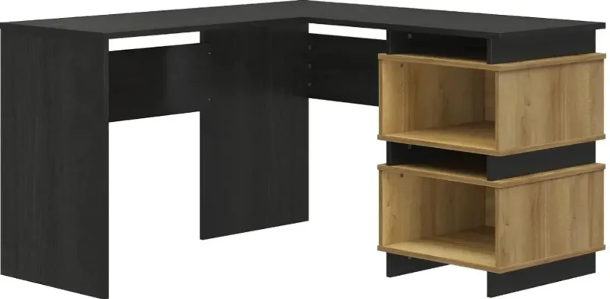 Nelson Black & Natural Oak 2 Way Desk