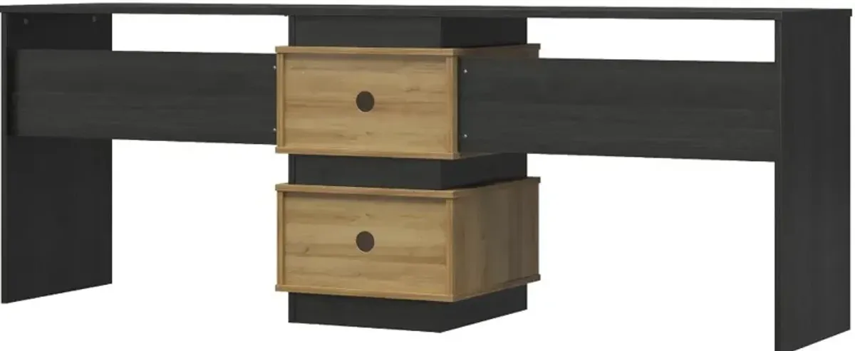 Nelson Black & Natural Oak 2 Way Desk