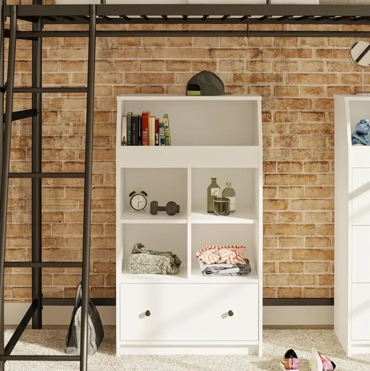 The Loft White 1-Drawer Storage Tower