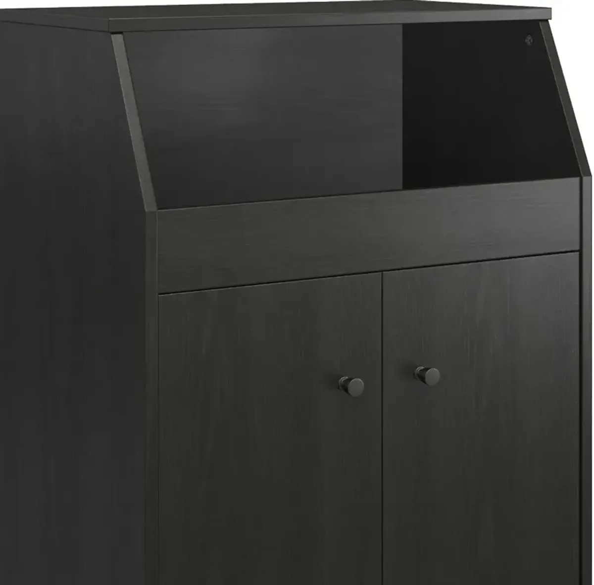 The Loft Black Oak 2-Door Storage Tower