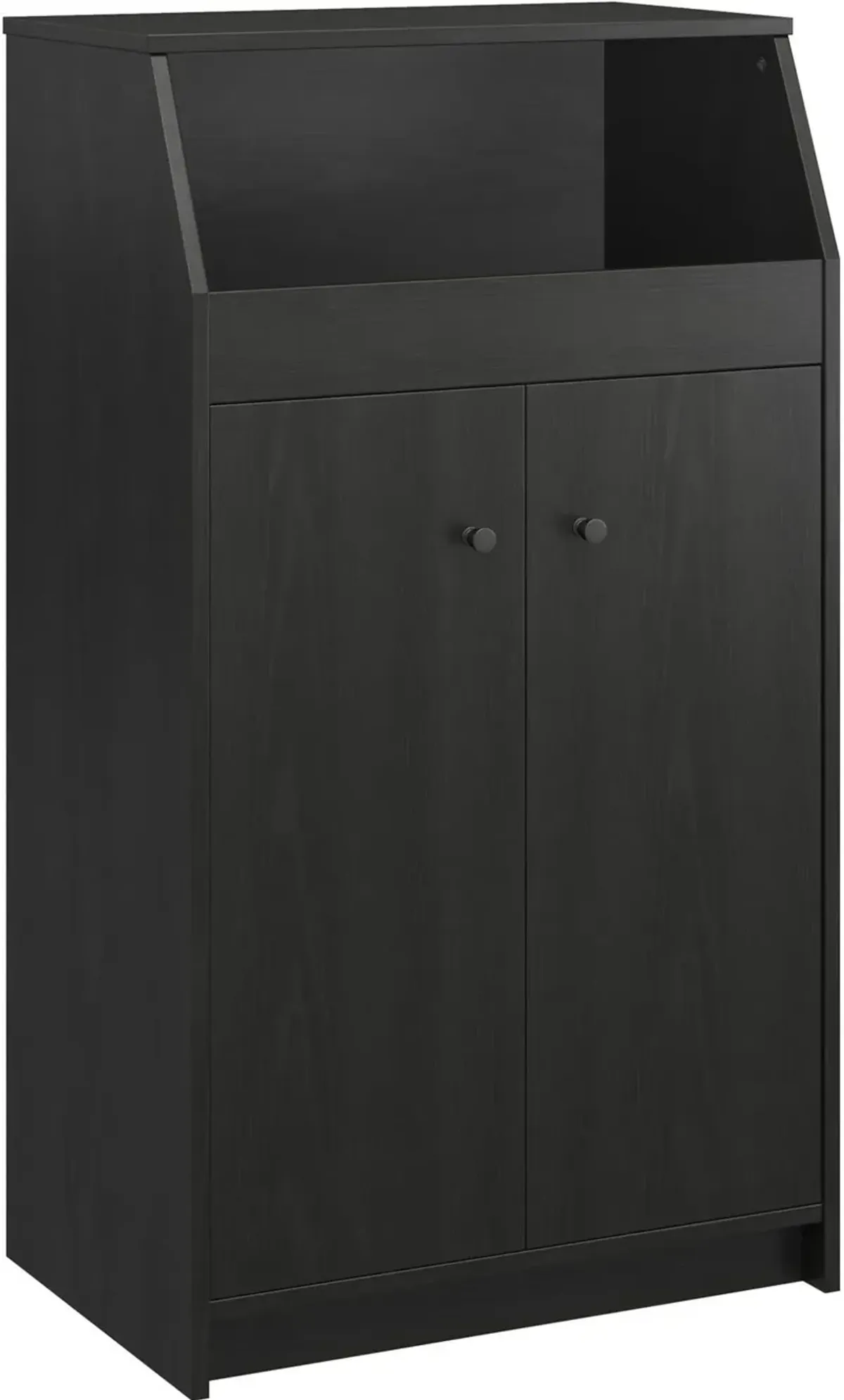 The Loft Black Oak 2-Door Storage Tower