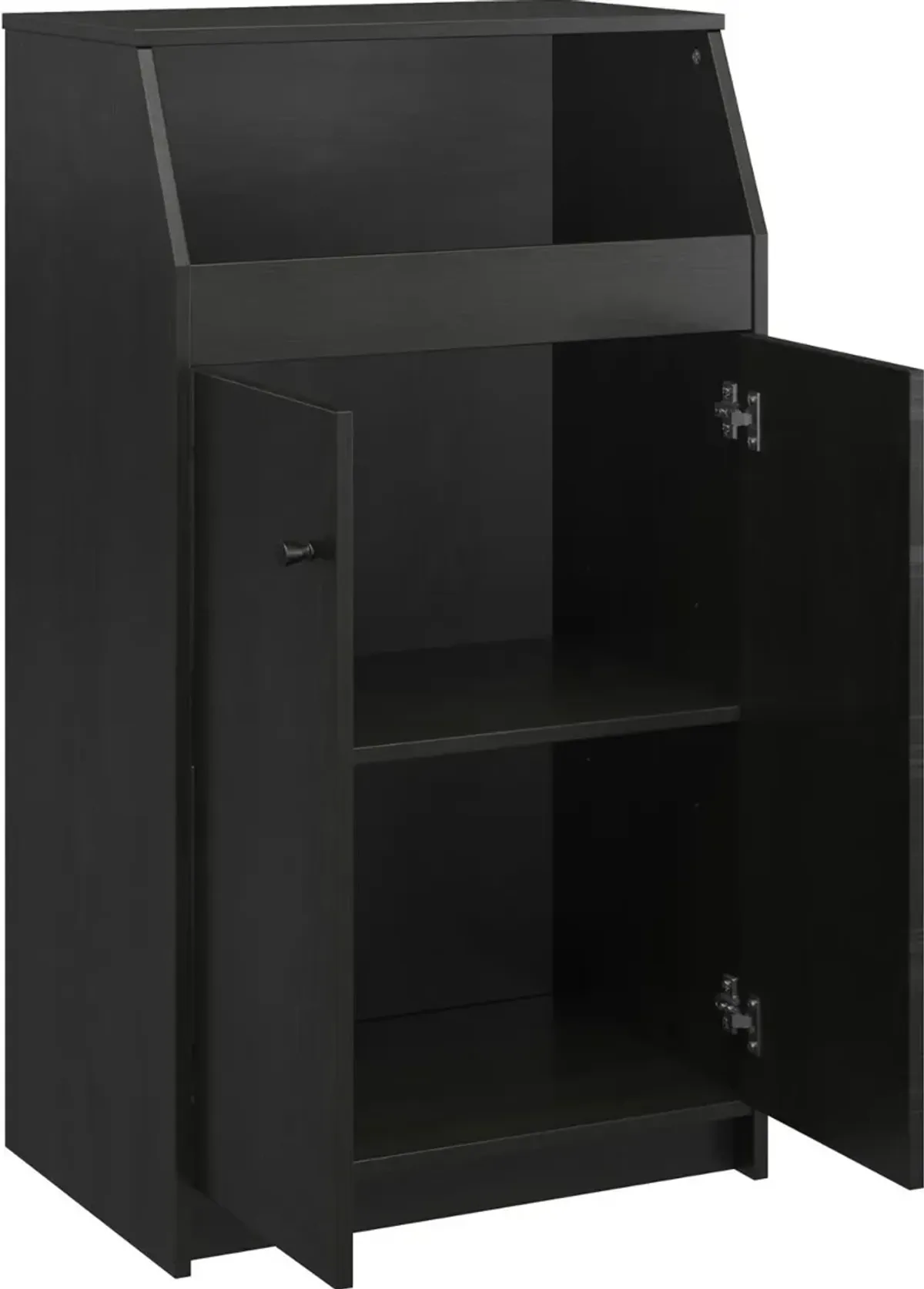 The Loft Black Oak 2-Door Storage Tower