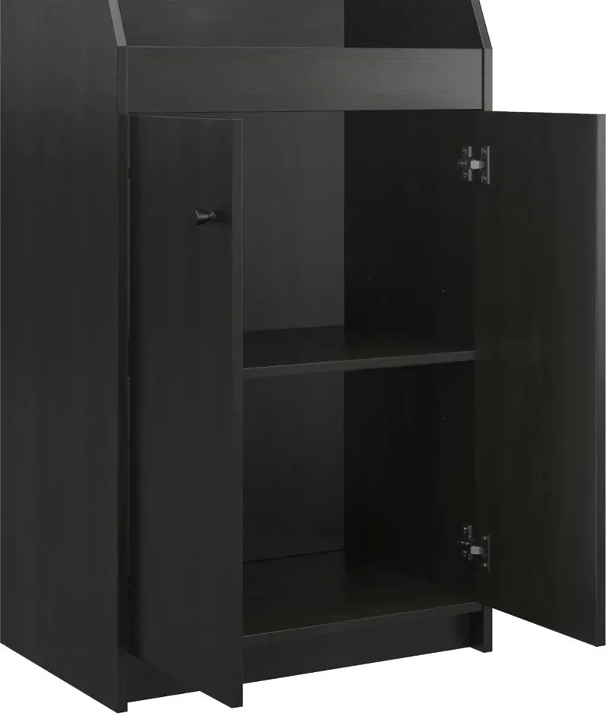 The Loft Black Oak 2-Door Storage Tower