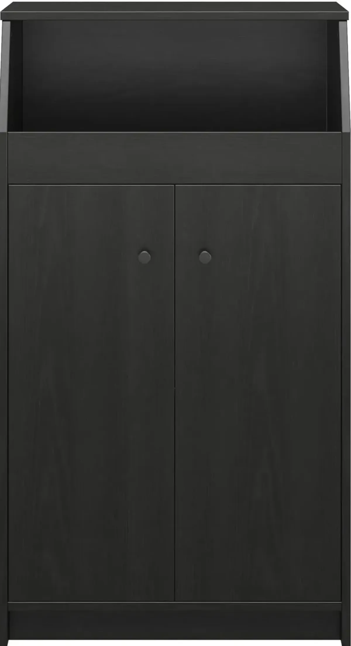 The Loft Black Oak 2-Door Storage Tower