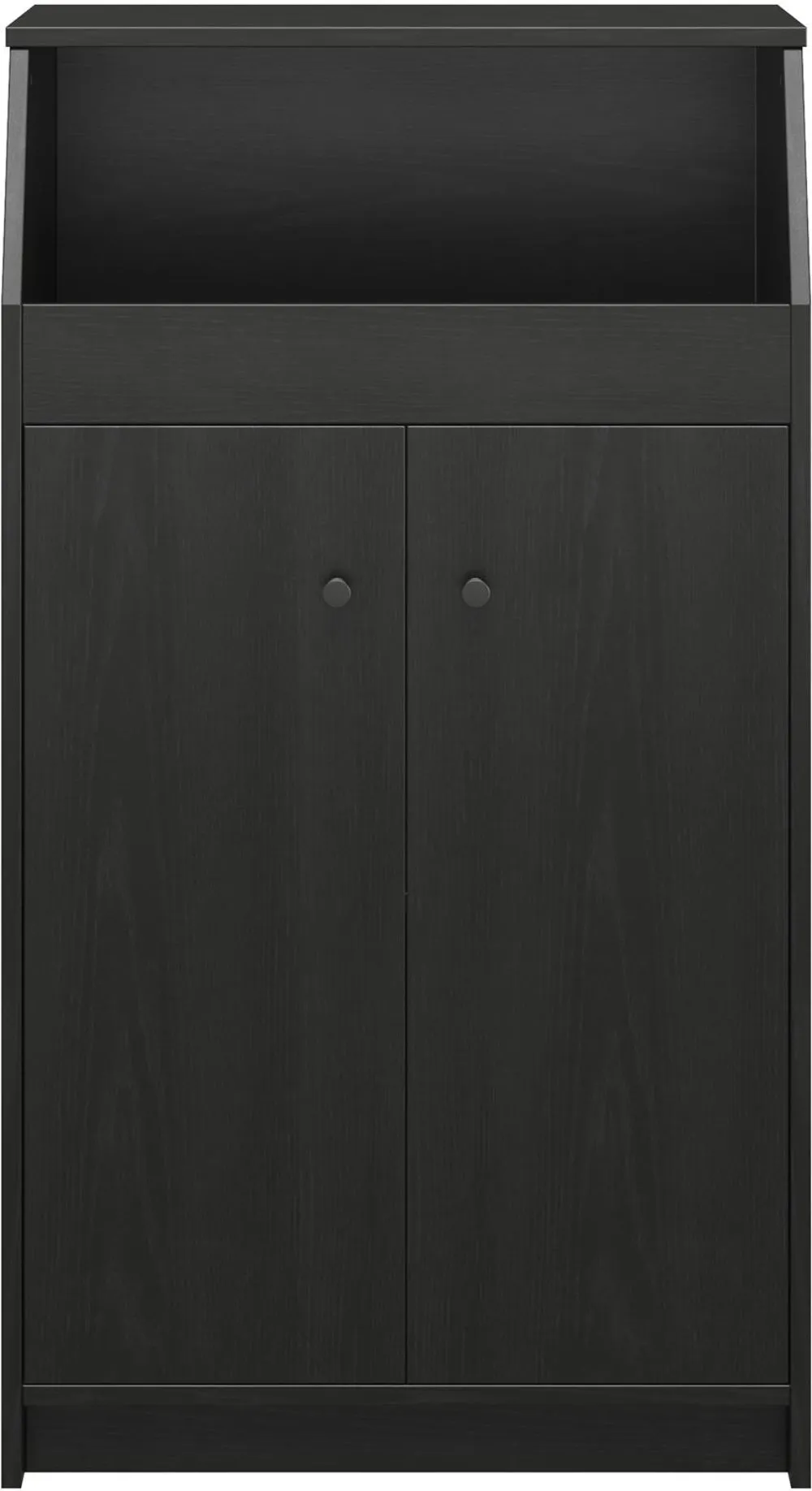 The Loft Black Oak 2-Door Storage Tower