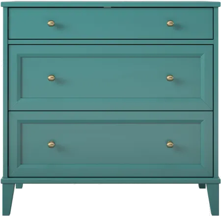 Monticello Emerald Green 2 Drawer Cabinet w/ Pull-out Desk