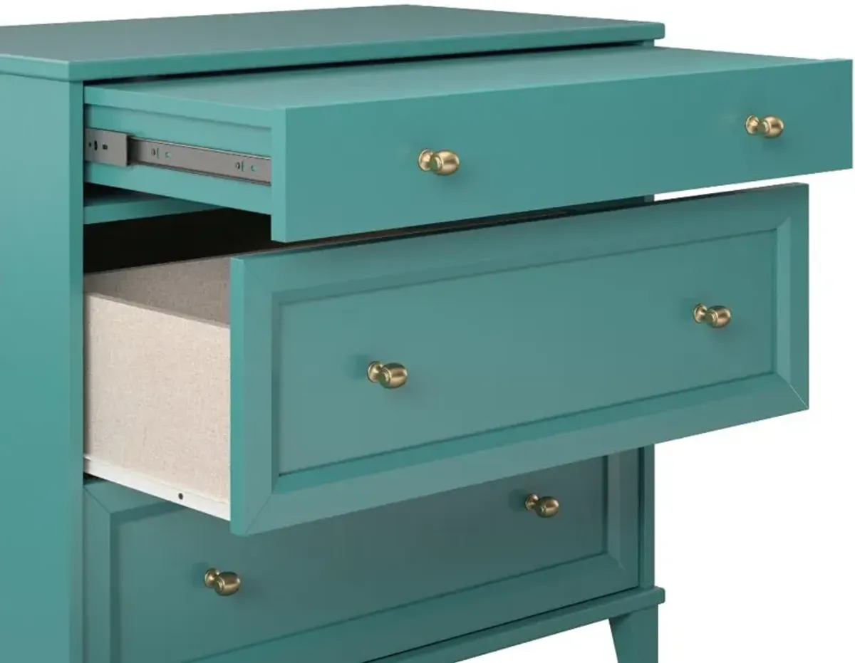 Monticello Emerald Green 2 Drawer Cabinet w/ Pull-out Desk