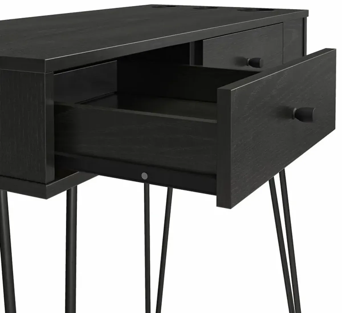 Kimberly Black Vanity with Drawers