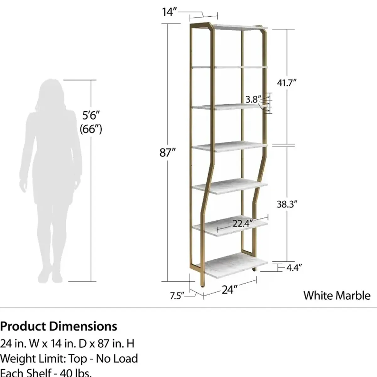 Gwyneth White Marble Closet Shelves