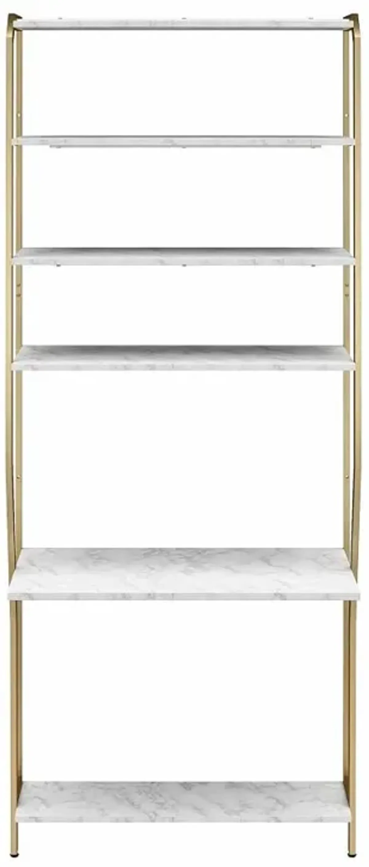 Gwyneth White Marble Closet Vanity with Shelves