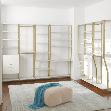 Gwyneth White Marble Closet Drawers & Shelves