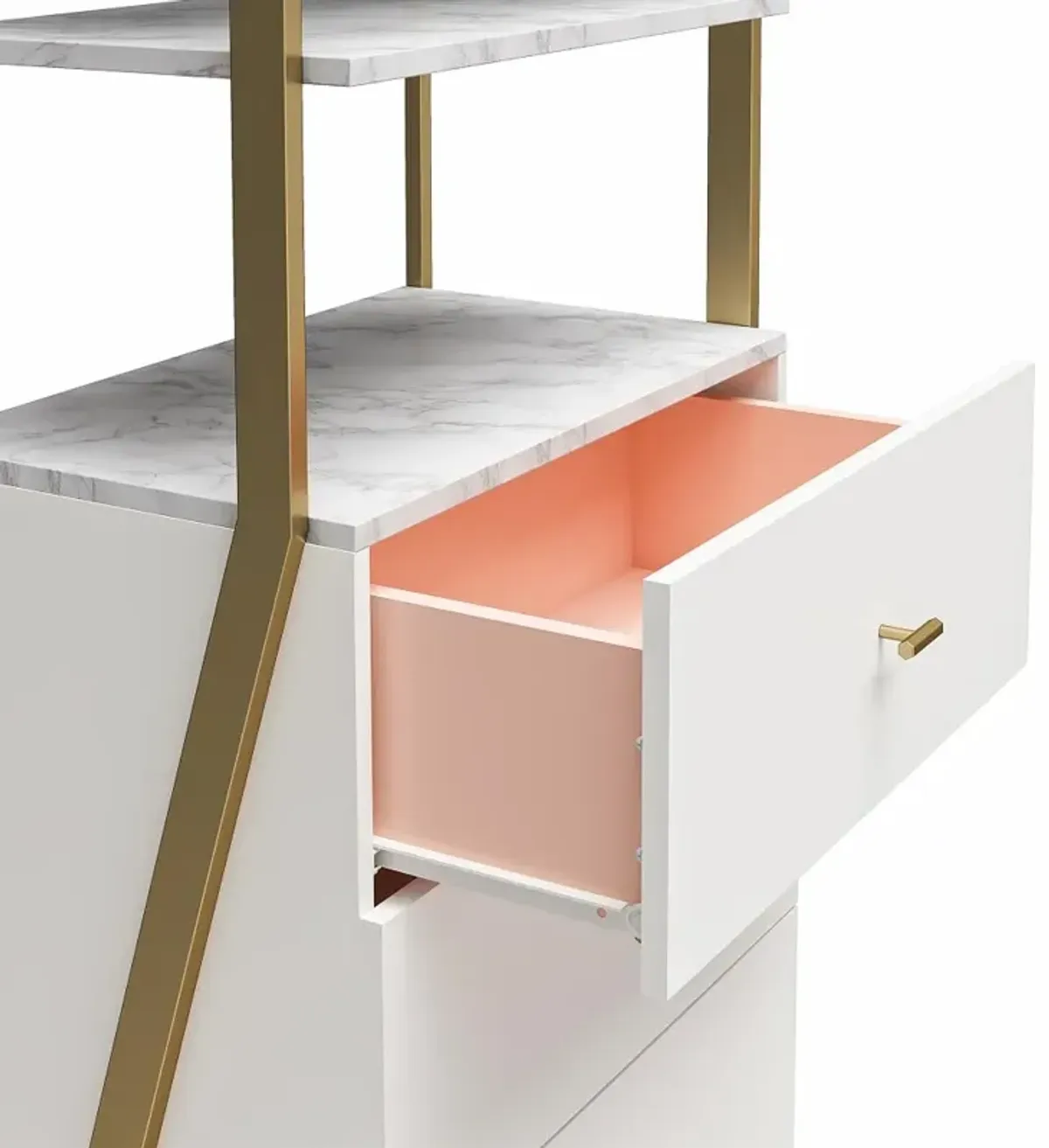 Gwyneth White Marble Closet Drawers & Shelves