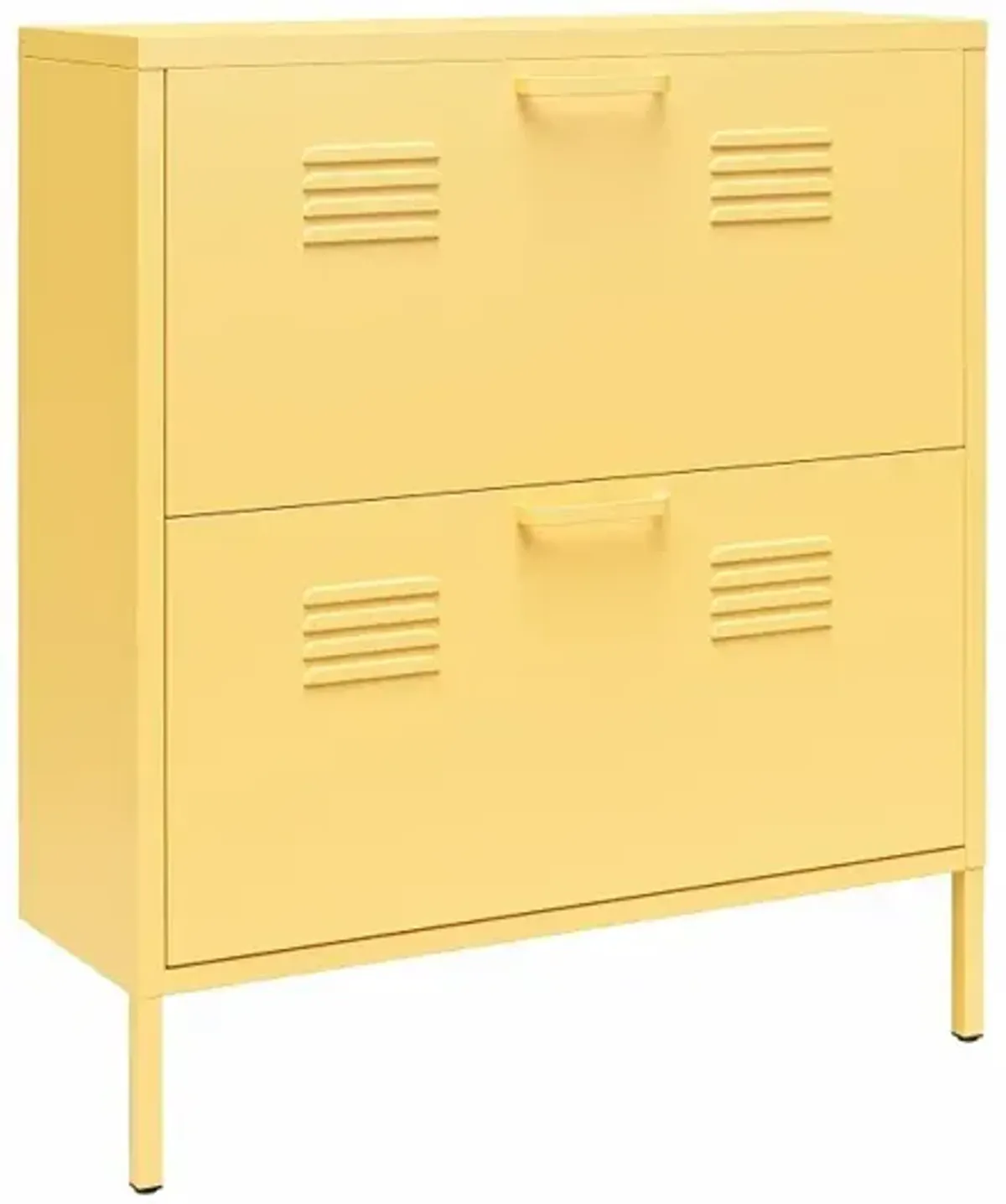 Cache Yellow Locker-Style Shoe Storage Cabinet