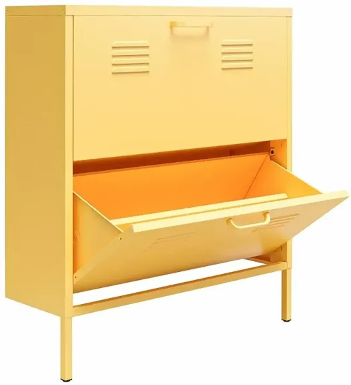 Cache Yellow Locker-Style Shoe Storage Cabinet