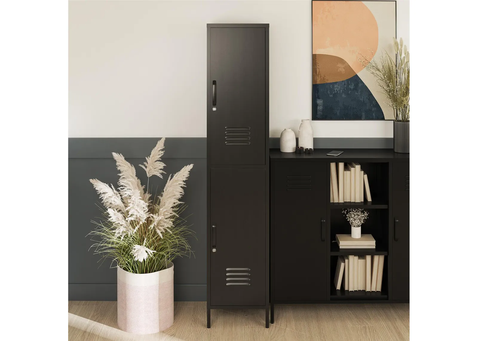 Mission Black 2-Door Locker Storage Cabinet