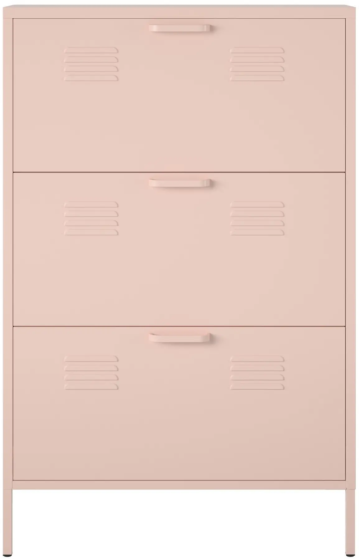 Mission Pale Pink 3-Door Locker-Style Shoe Cabinet