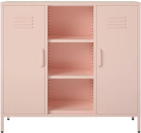 Mission Pale Pink 2-Door Metal Locker Storage Console