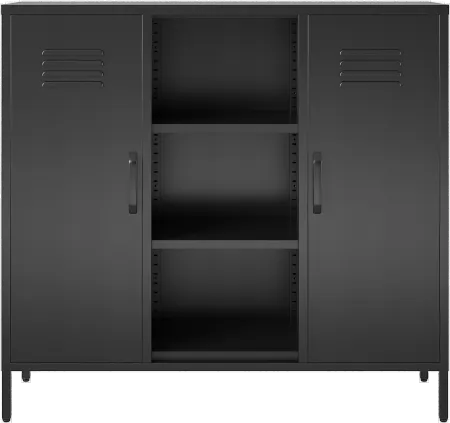Mission Black 2-Door Metal Locker Storage Console