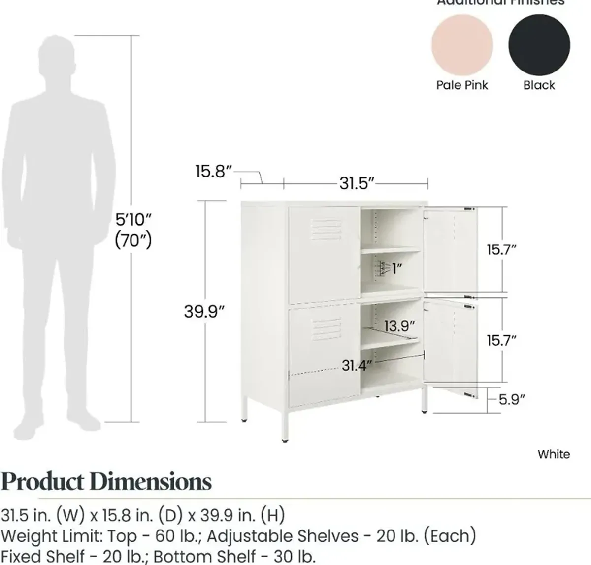 Mission Pale Pink 4-Door Locker Storage Cabinet