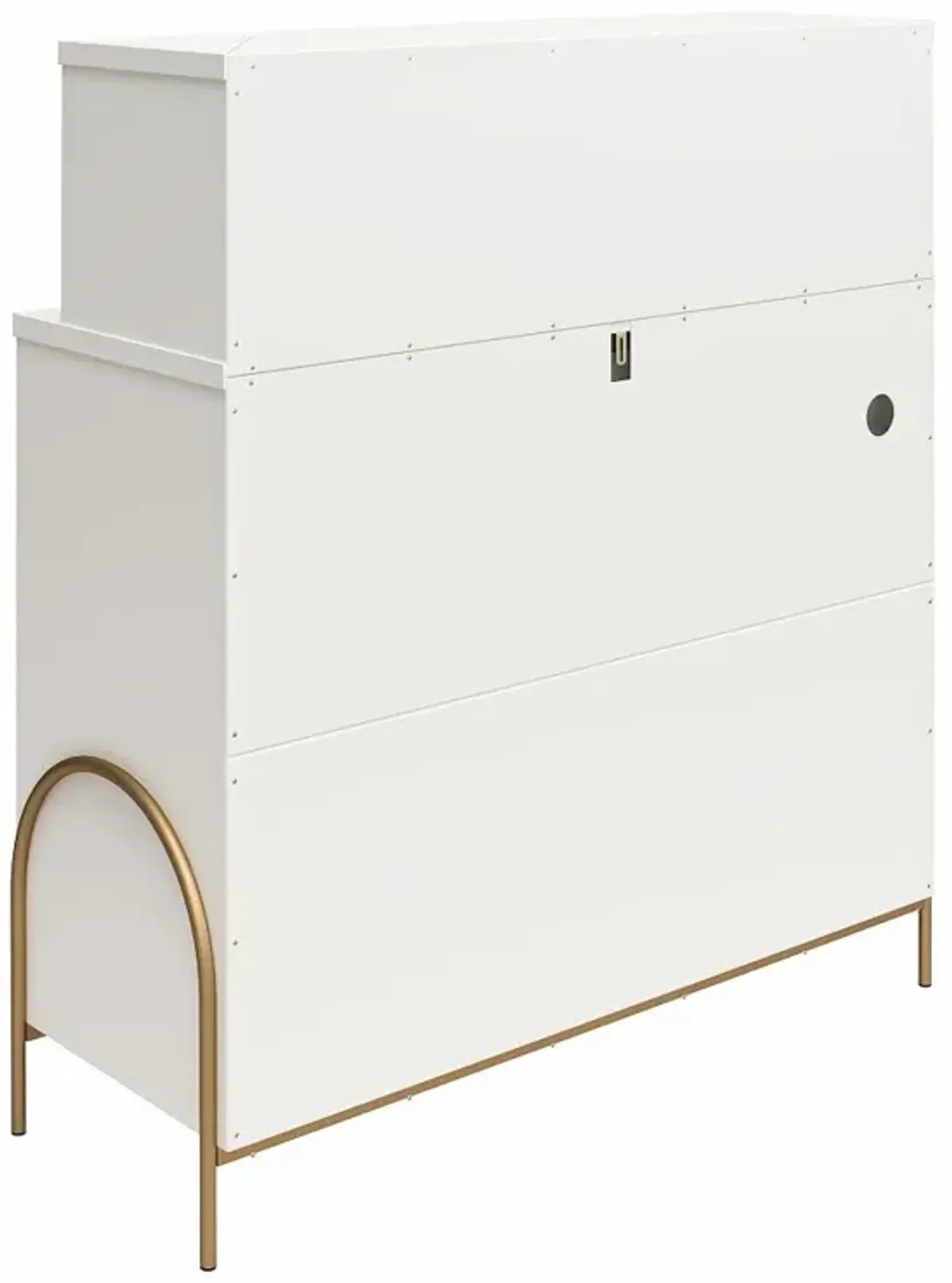 Anastasia White & Gold Dresser with Hutch