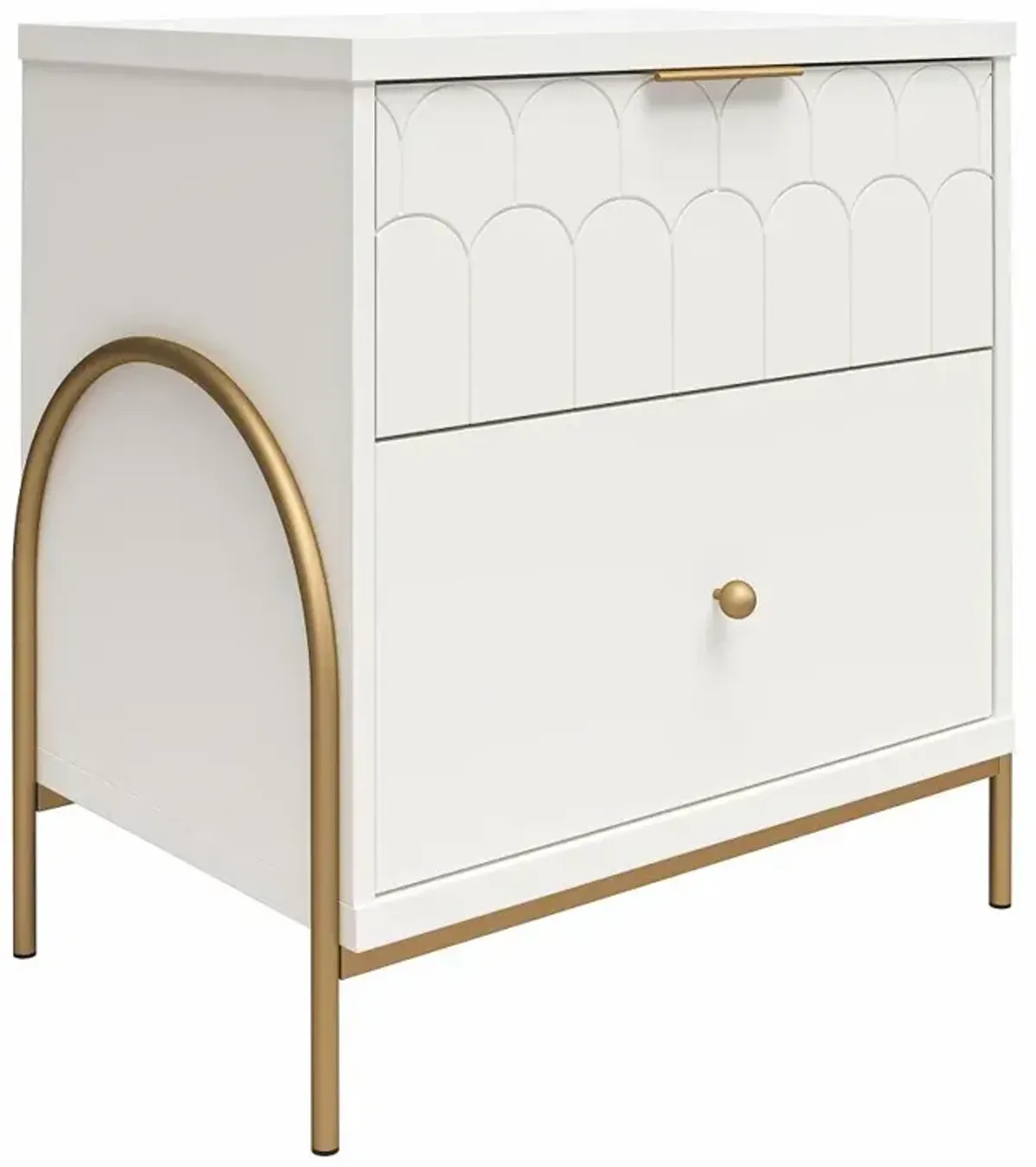 Anastasia White & Gold Nightstand