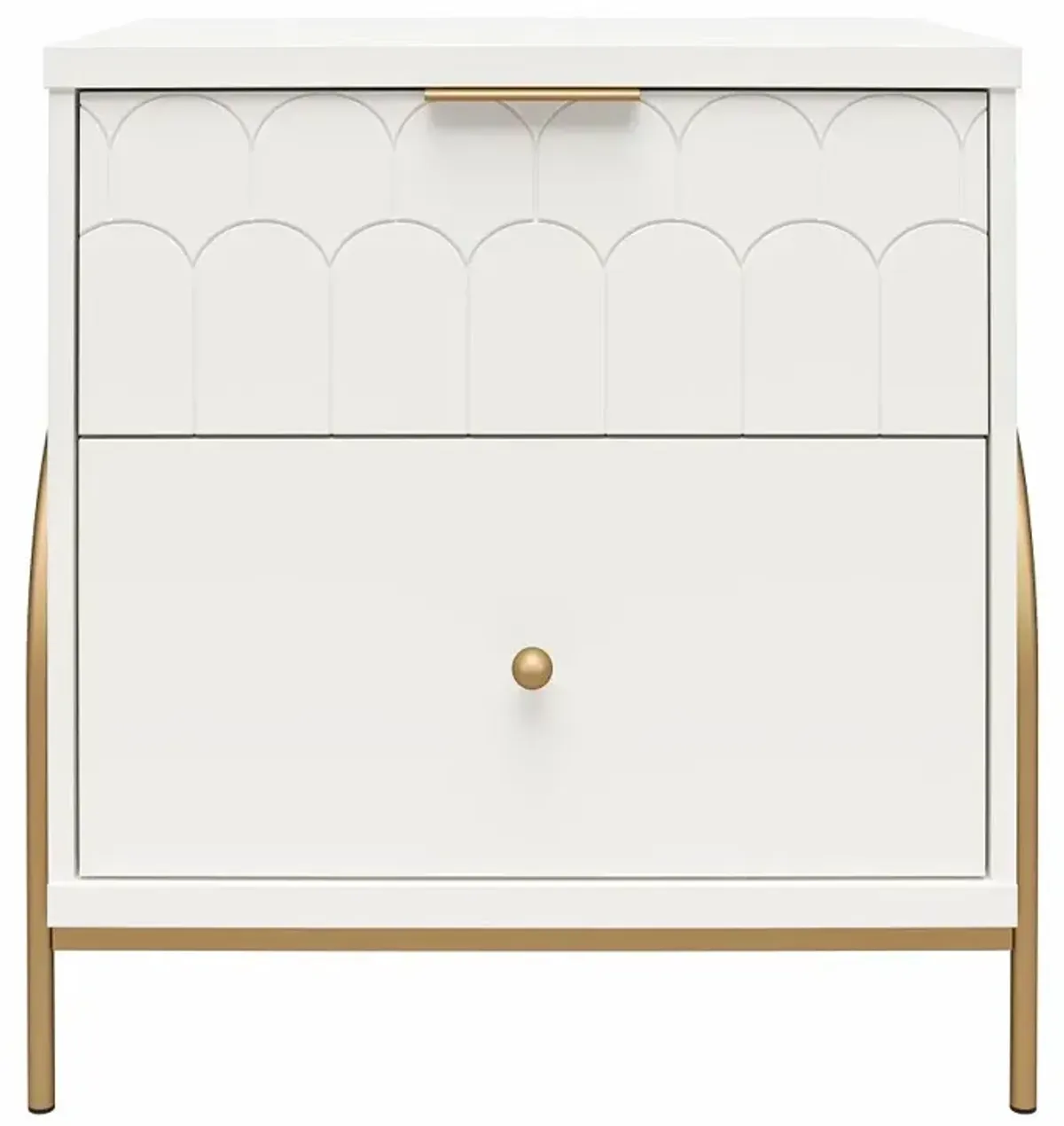 Anastasia White & Gold Nightstand