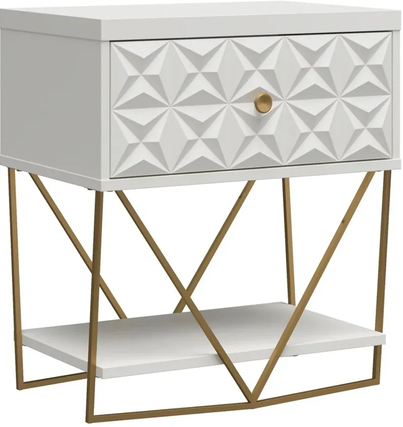 Blair Geometric White Accent Table