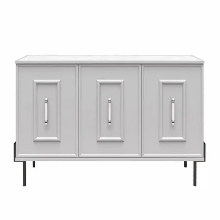 Liberty Dove Gray 3-Door Accent Cabinet with Marble Top