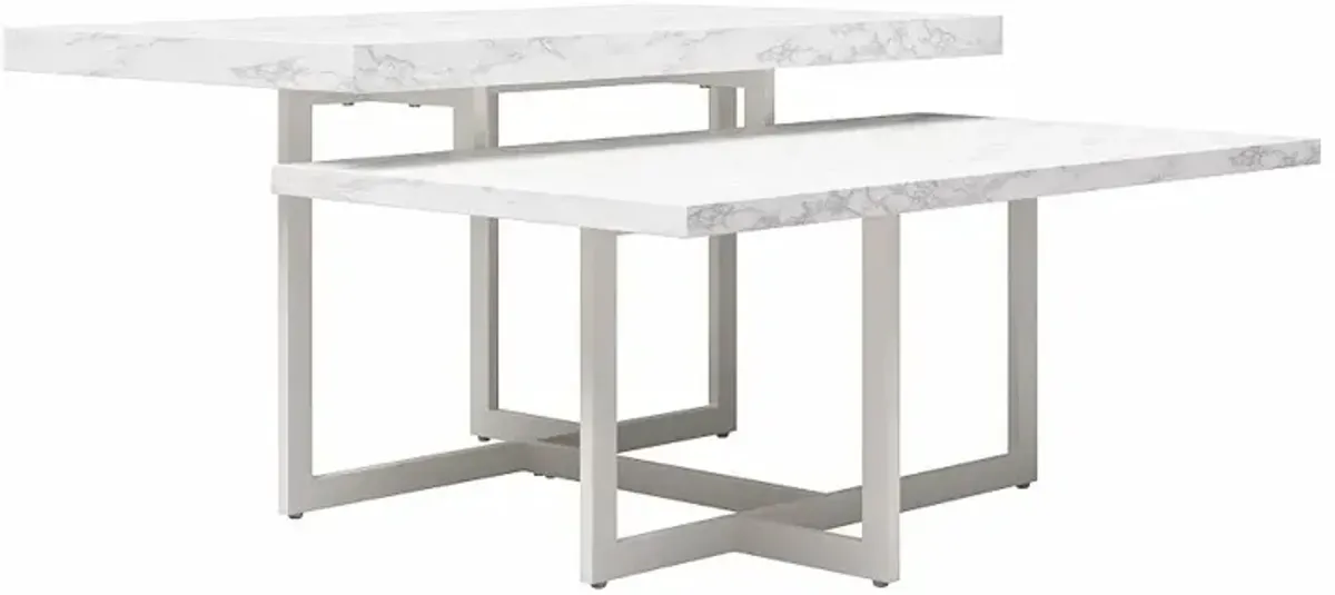 Brielle Modern White Marble Coffee Table