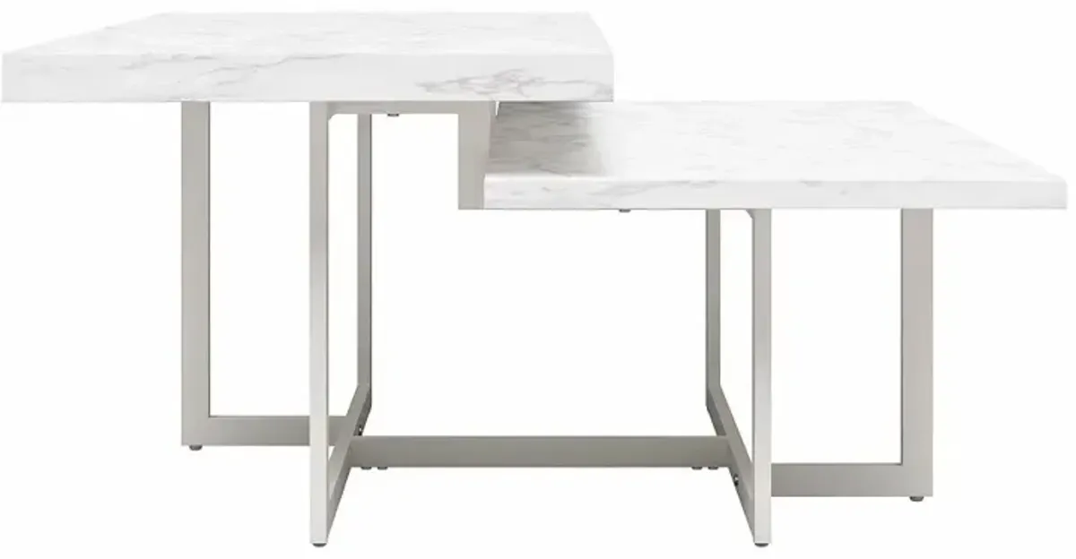 Brielle Modern White Marble Coffee Table