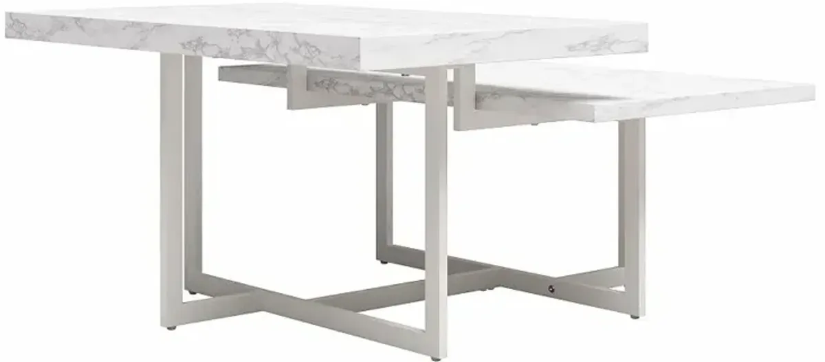 Brielle Modern White Marble Coffee Table