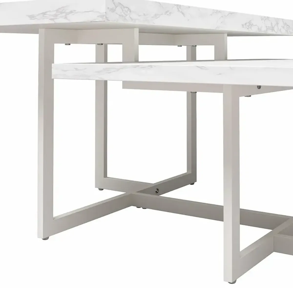 Brielle Modern White Marble Coffee Table