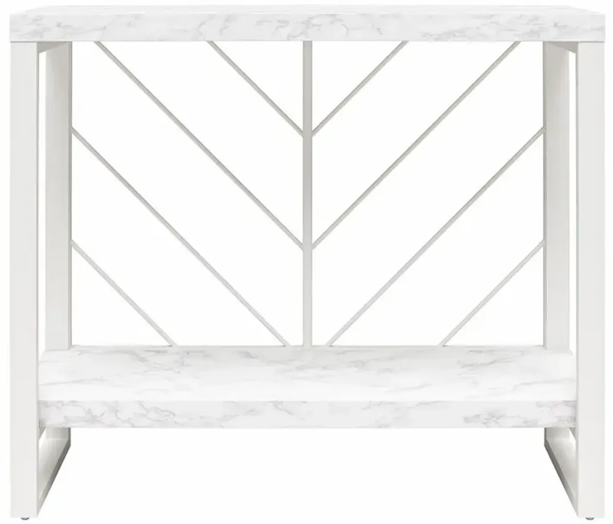 Brielle White Marble Console Table