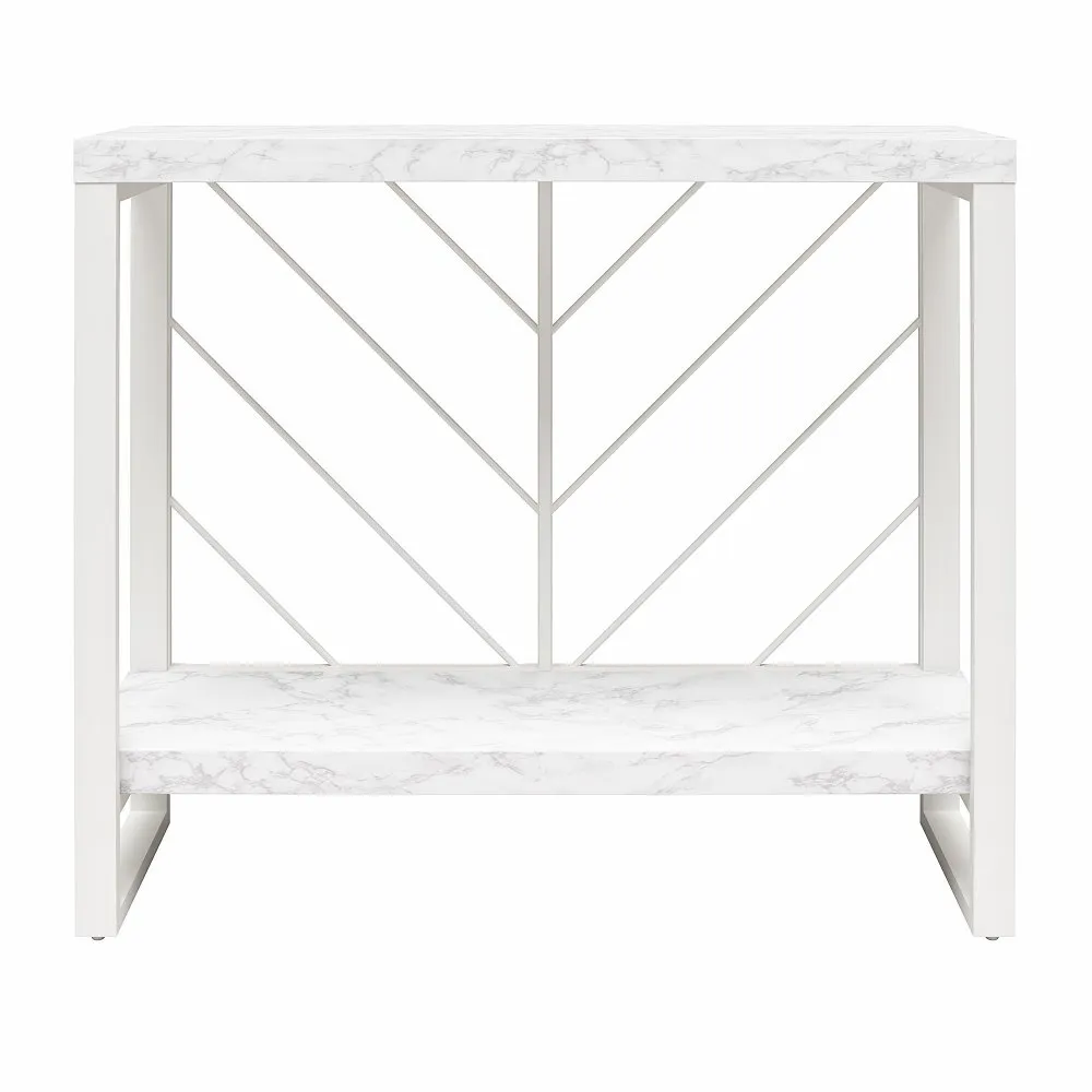 Brielle White Marble Console Table