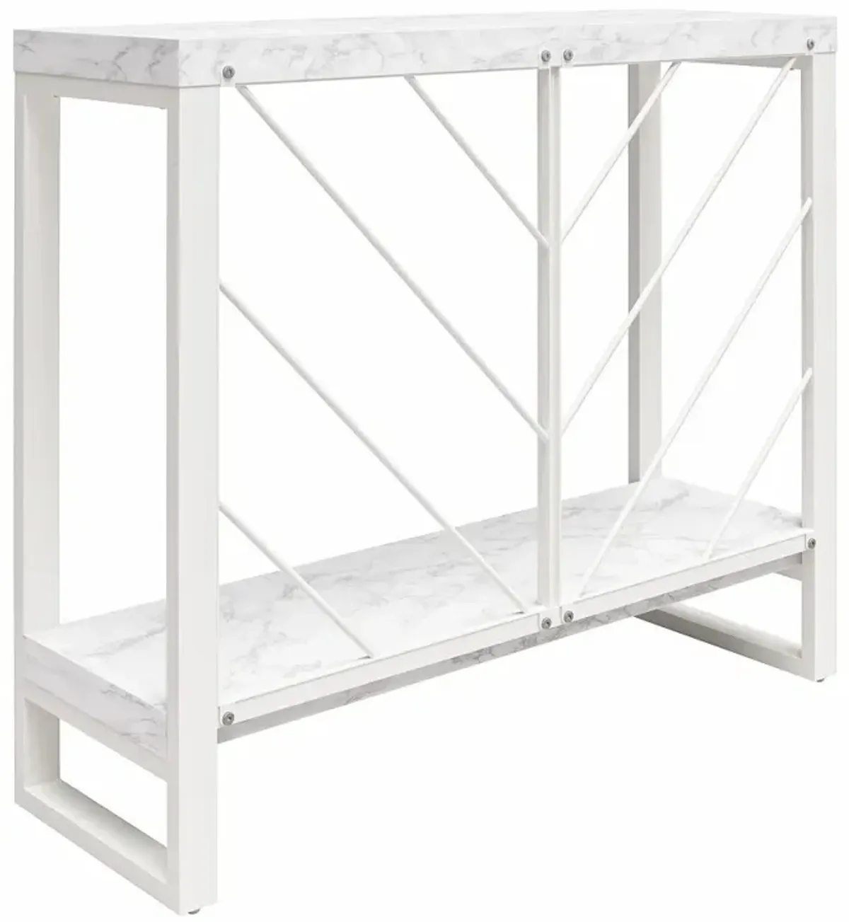 Brielle White Marble Console Table