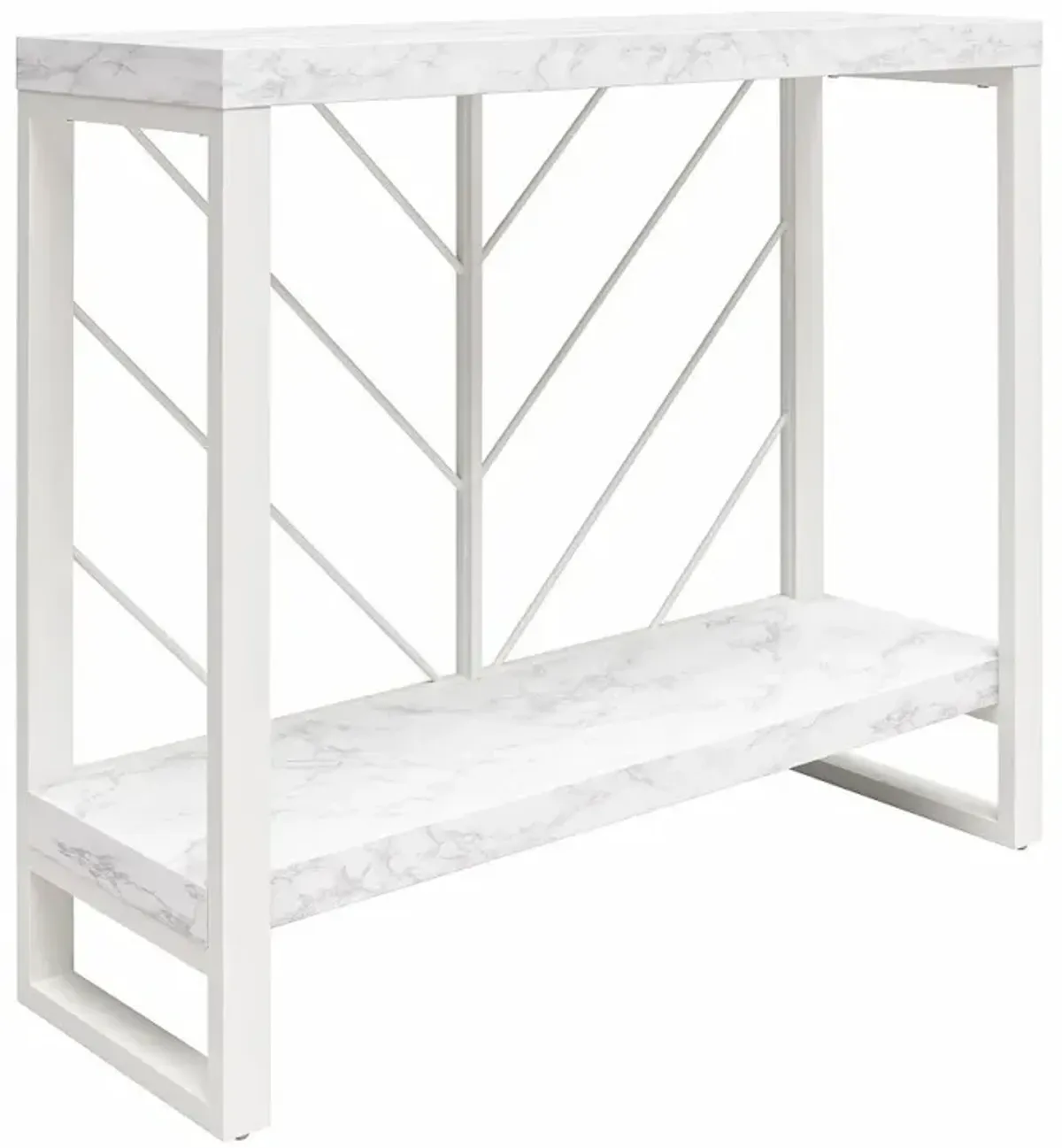 Brielle White Marble Console Table