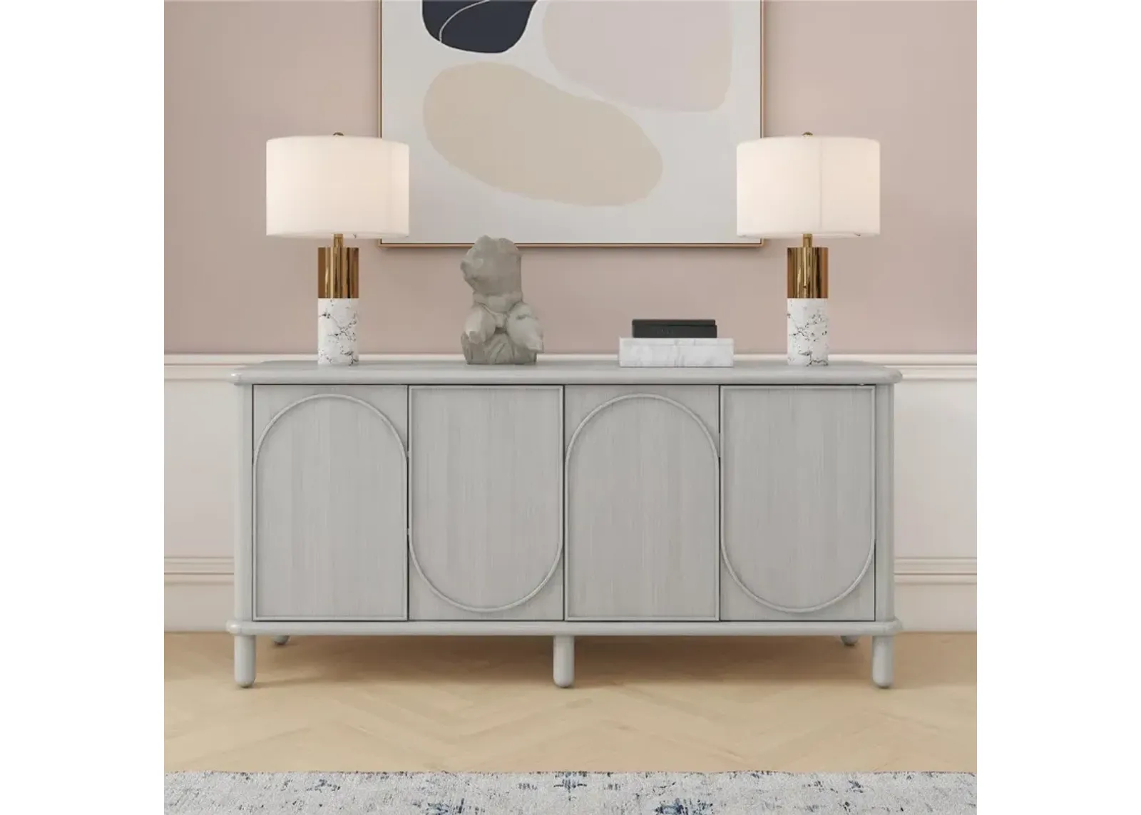 Selena Rustic White Credenza