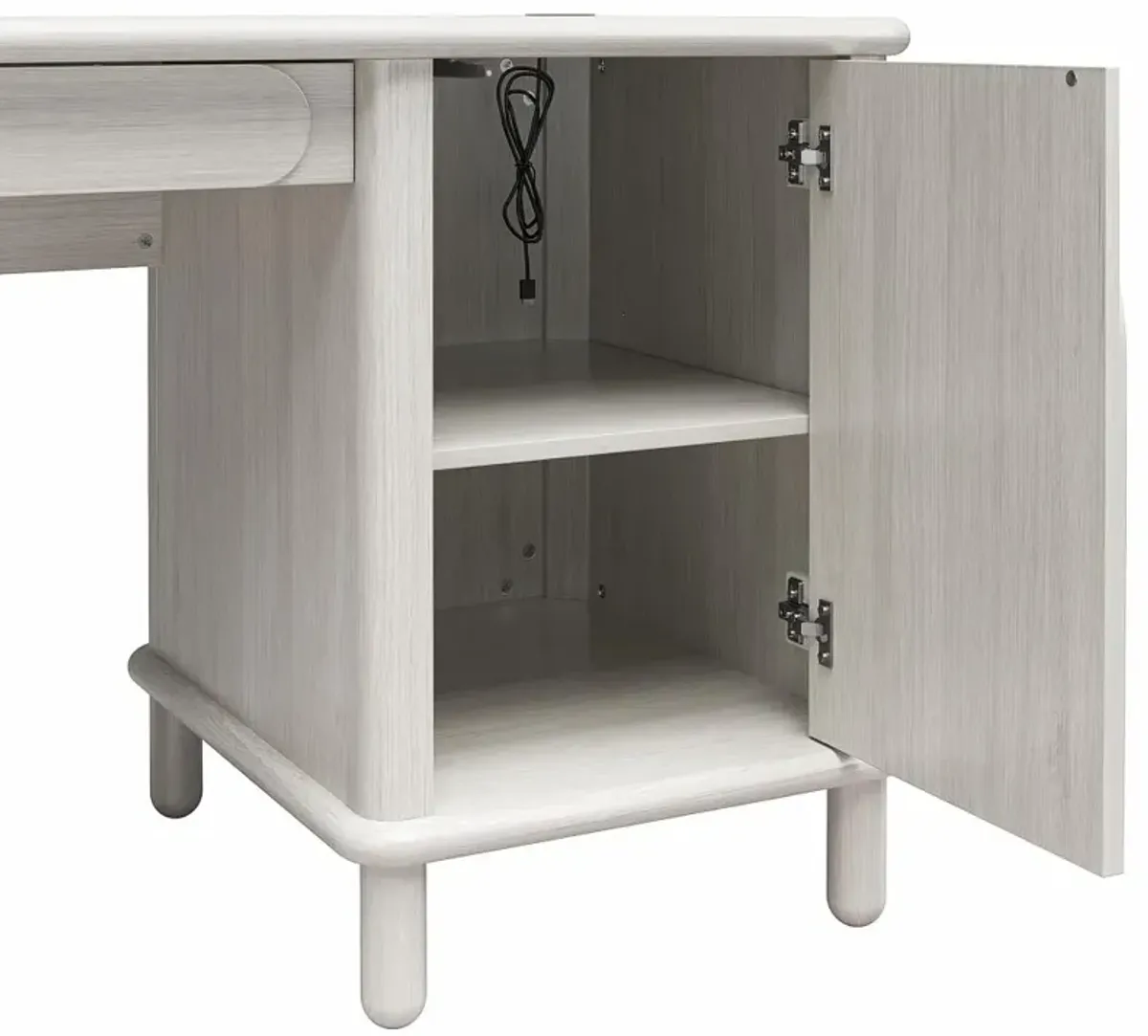 Selena Rustic White Pedestal Desk